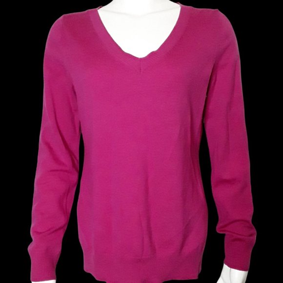 NWoT Banana Republic Women's Long Sleeve V-Neck Sweater Pink Size M $65 8D087 - Picture 1 of 2